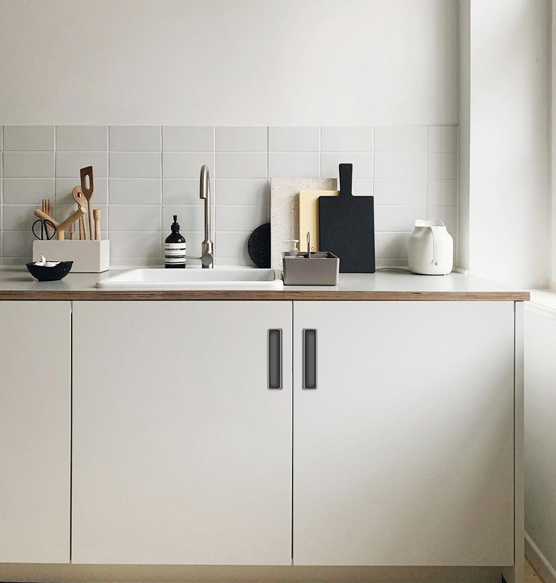 Paidu Manufacturer Minimalist Modern Concealed Cabinet Wardrobe Door Handles European-style Wardrobe Concealed Latch Sliding Door Handles