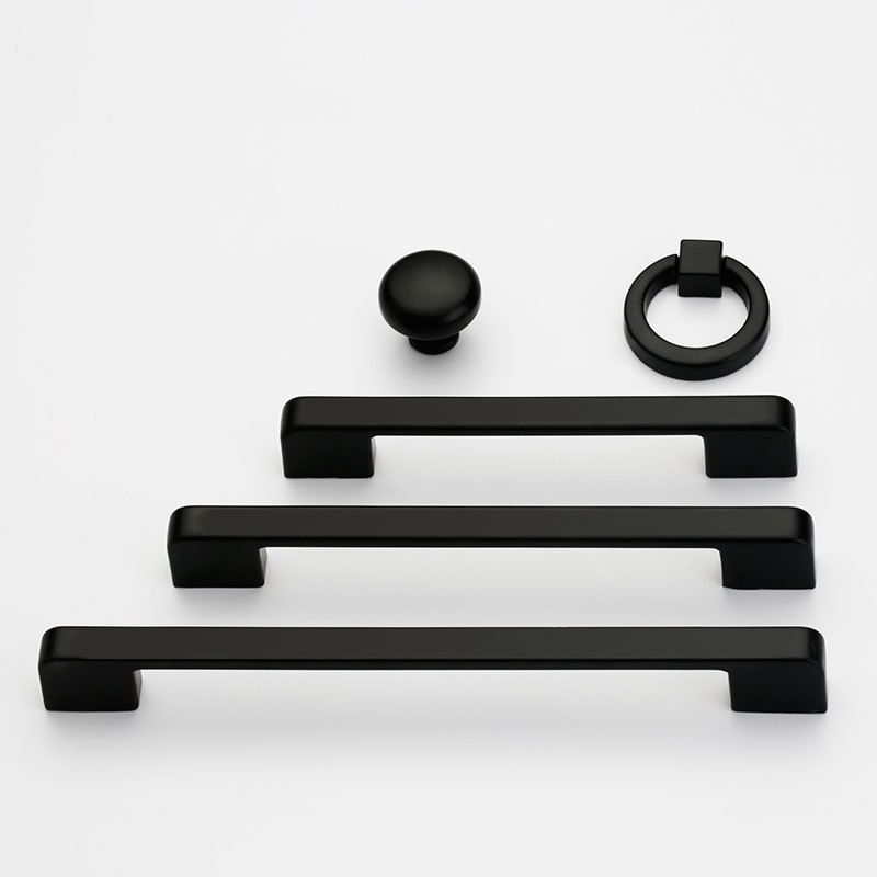 Paidu Manufacturer Modern Minimalist Zinc Alloy Handle American-style Black Extended Furniture Hardware Cabinet Wardrobe Door Handle