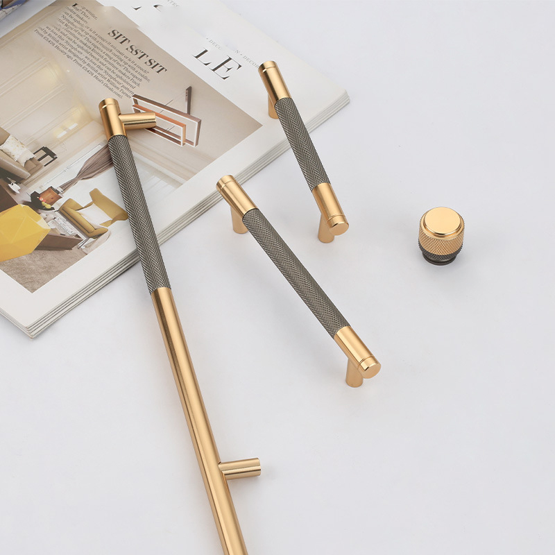 Paidu Manufacturer Minimalist Gold Gray Light Luxury Nordic Extended Wardrobe Door Handles Drawer Cabinet Aluminum Alloy Small Handles