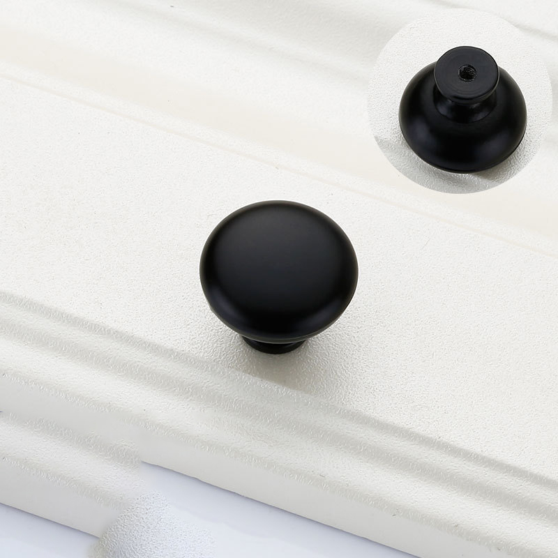 Paidu Manufacturer Solid Single-hole Furniture Hardware Accessories Drawer Cabinet Door Handles American-style Black Cabinet Wardrobe Handles