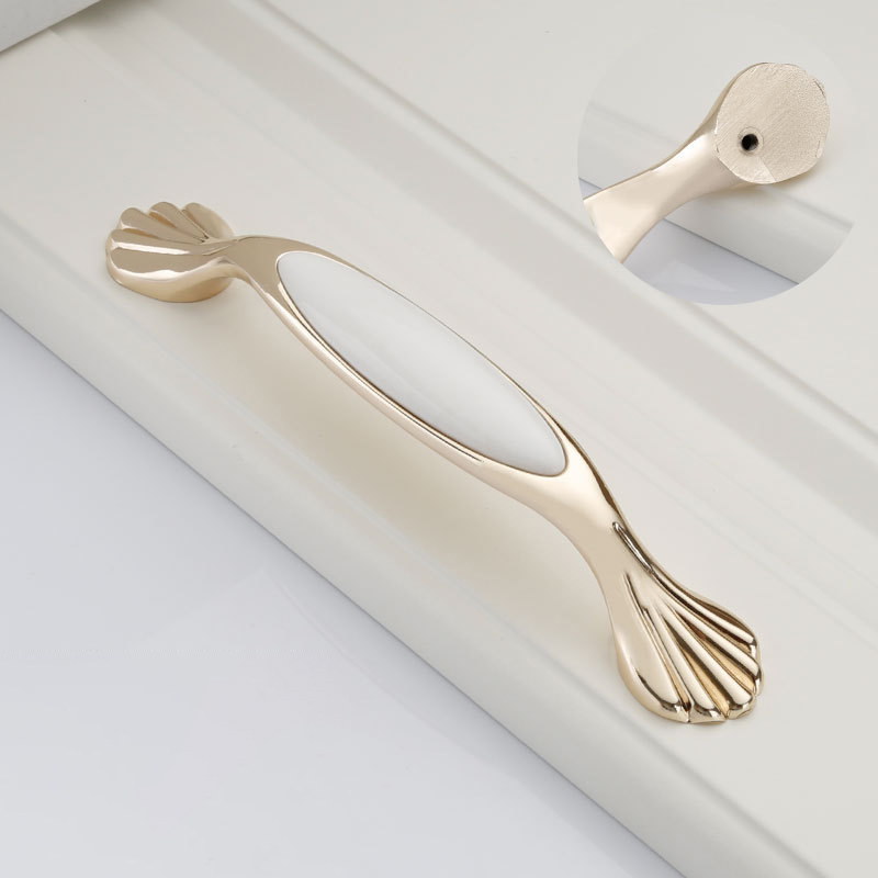 Paidu Manufacturer European-style Drawer Cabinet Household Wardrobe Door Handle Furniture Hardware Accessory Golden Ceramic Handle