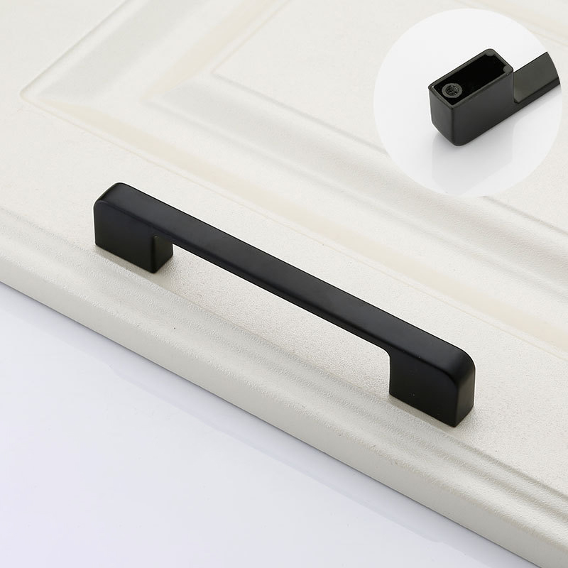Paidu Manufacturer Modern Minimalist Zinc Alloy Handle American-style Black Extended Furniture Hardware Cabinet Wardrobe Door Handle