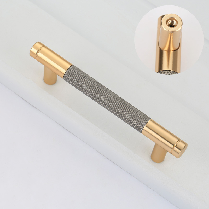 Paidu Manufacturer Minimalist Gold Gray Light Luxury Nordic Extended Wardrobe Door Handles Drawer Cabinet Aluminum Alloy Small Handles