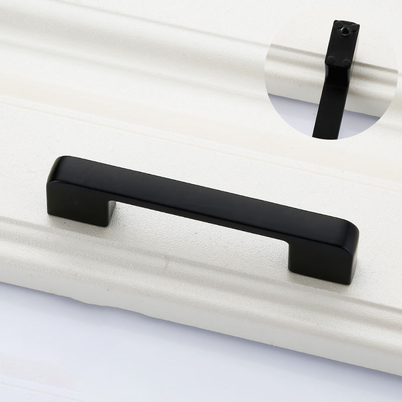 Paidu Manufacturer Solid Single-hole Furniture Hardware Accessories Drawer Cabinet Door Handles American-style Black Cabinet Wardrobe Handles