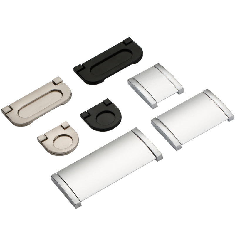 Manufacturers Direct Selling Bright Dark Silver Drawer Handle Modern Flip Handle Dark Buckle Hand Furniture Hardware Accessories