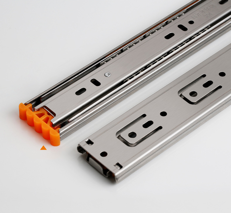 Paidu Manufacturer 304 Drawer Slide Three Section Rail Buffer Rail Guide Rail Thickened Keyboard Ball Slide Groove